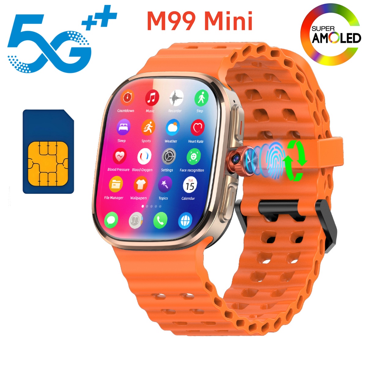 Smartwatch Face - Мини-смарт-часы M99 с поддержкой 5G, Android