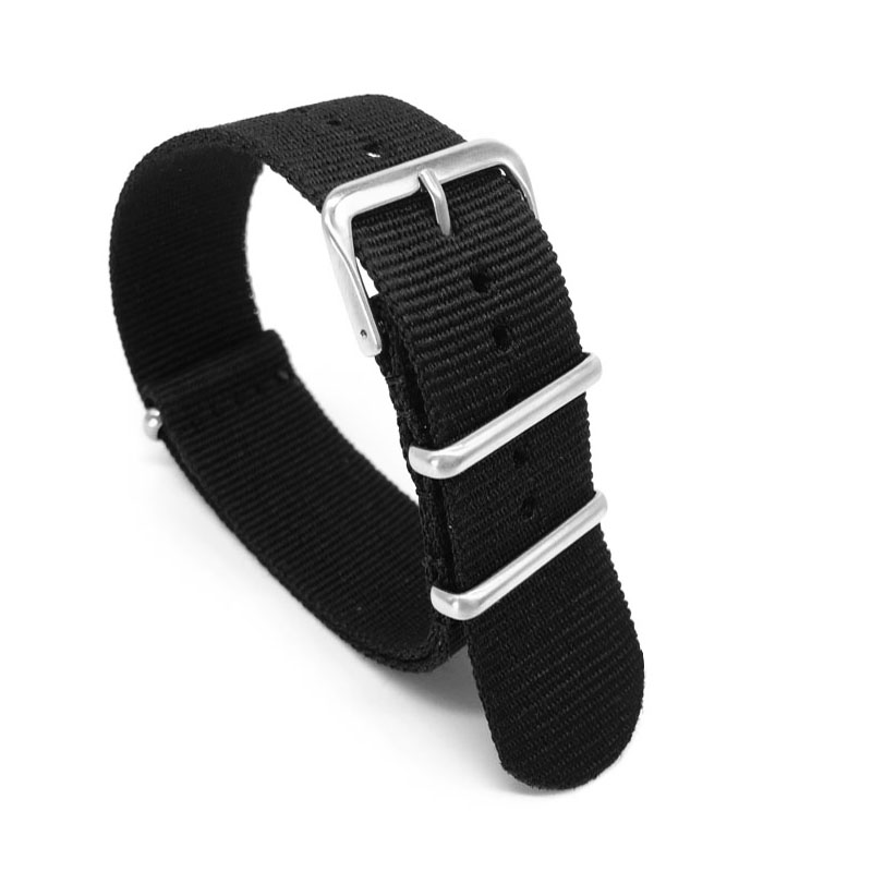Nylon Nato Strap - Черный нейлоновый ремешок для часов 16