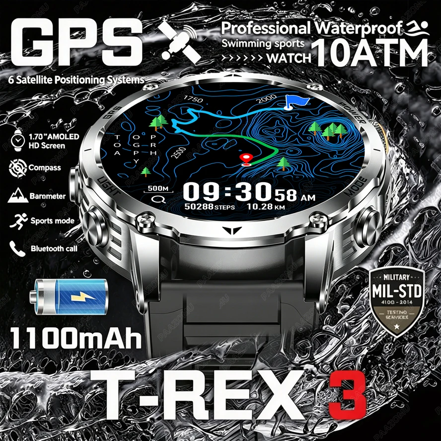 Смарт-часы T-Rex 3 военного кл – обзор и цена Smartwatch M Active